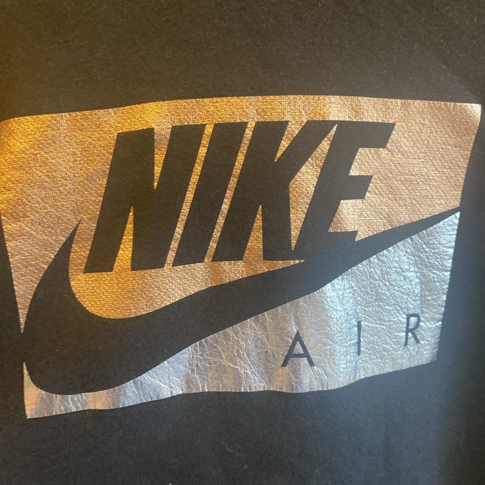 Nike Air Bronze and Silver Metallic Square Logo Hoodie Size Small Nice Shape - Picture 2 of 6